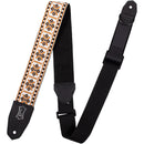 Levy's 2" Right Height Guitar Strap/Woven (White Black Gold Motif)