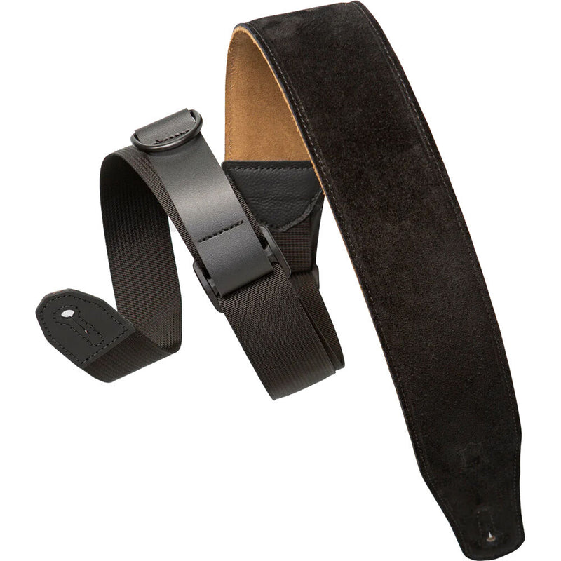 Levy's 2.5" Suede Ripchord Guitar Strap (Black)