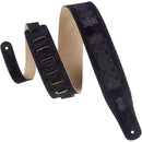 Levy's 2.5"Wide Celtic Embossed Leather Guitar Strap (Black Suede)