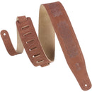 Levy's 2.5"Wide Celtic Embossed Leather Guitar Strap (Brown Suede)