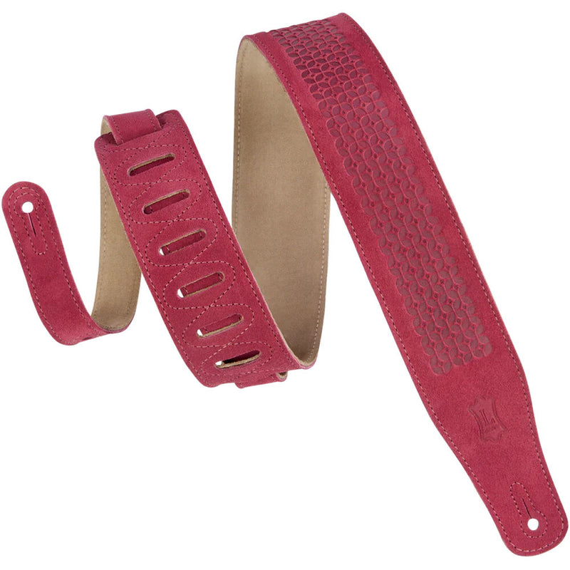 Levy's 2 .5" Leather Guitar Straps (Burgundy Suede)