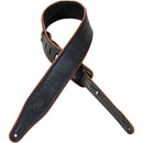 Levy's 2.5" Garment Leather Guitar Strap (Black)