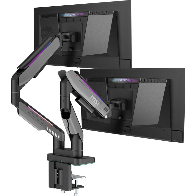 MSI MPG MT201DR Full-Motion Dual Monitor Desk Mount with RGB LEDs for 17 to 35" Displays