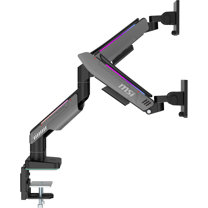 MSI MPG MT201DR Full-Motion Dual Monitor Desk Mount with RGB LEDs for 17 to 35" Displays