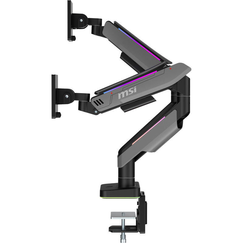 MSI MPG MT201DR Full-Motion Dual Monitor Desk Mount with RGB LEDs for 17 to 35" Displays