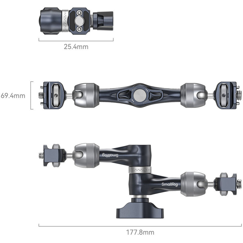 SmallRig Articulating Arm with 1/4"-20 and 3/8"-16 ARRI Locating Screws (7")