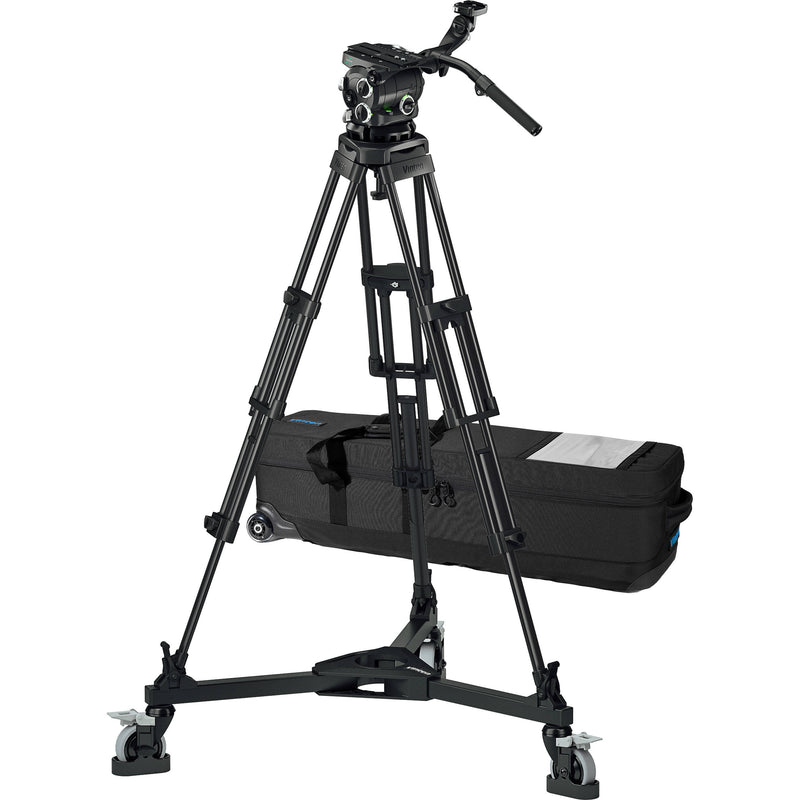 Vinten 3880-3 Two-Stage Aluminum Pozi-Loc EFP Tripod with Versine 360 Fluid Head & Dolly