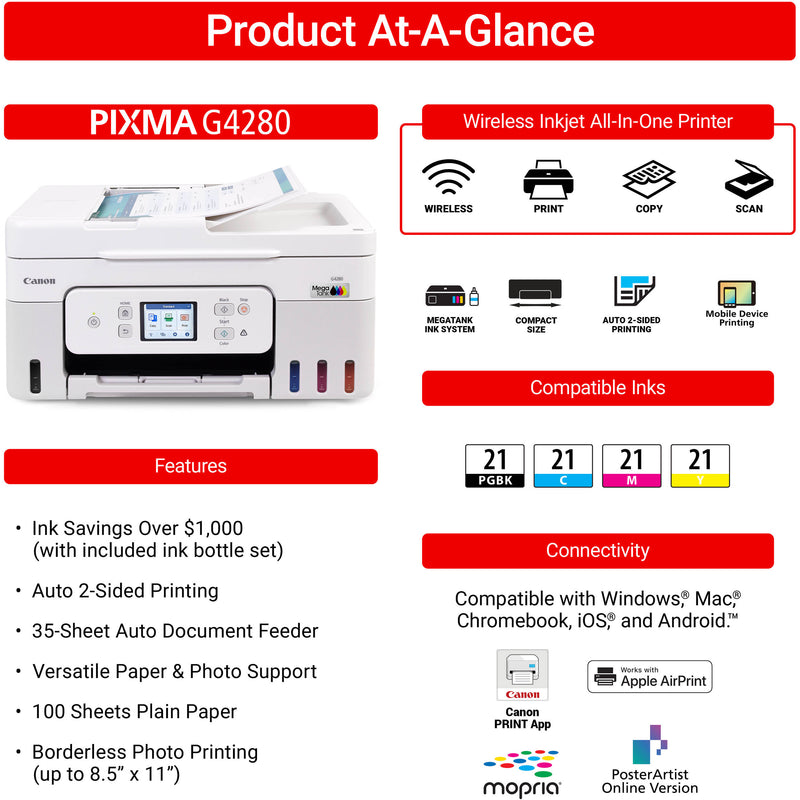 Canon PIXMA G4280 Wireless MegaTank All-in-One Printer