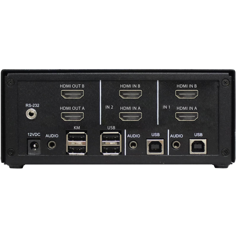 Smart-AVI 2-Port Dual-Head HDMI KVM Switch with Audio and USB 2.0 Support