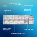 Logitech G G915 X LIGHTSPEED Low-Profile Wireless RGB Mechanical Gaming Keyboard (White, GL Tactile)