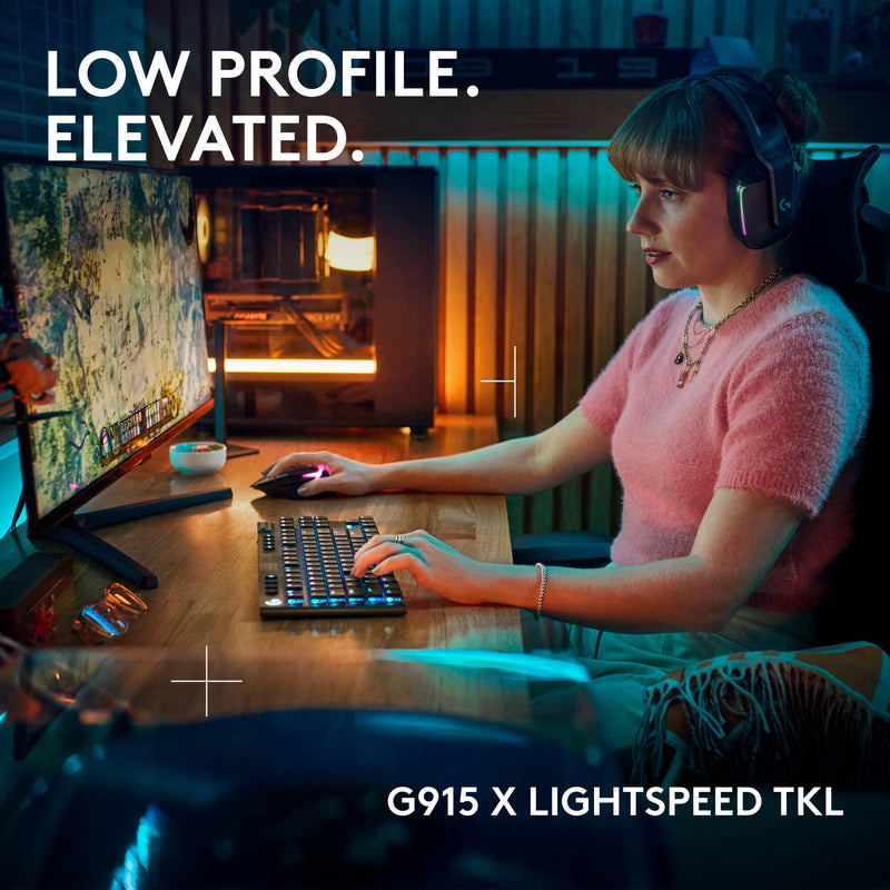 Logitech G G915 X LIGHTSPEED TKL LP Wireless RGB Mechanical Gaming Keyboard (Carbon, GL Linear)