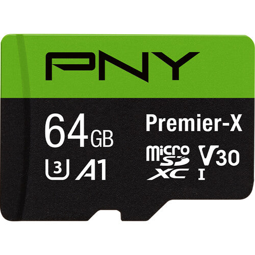 PNY 64GB Premier-X UHS-I microSDXC Memory Card with SD Adapter (5-Pack)