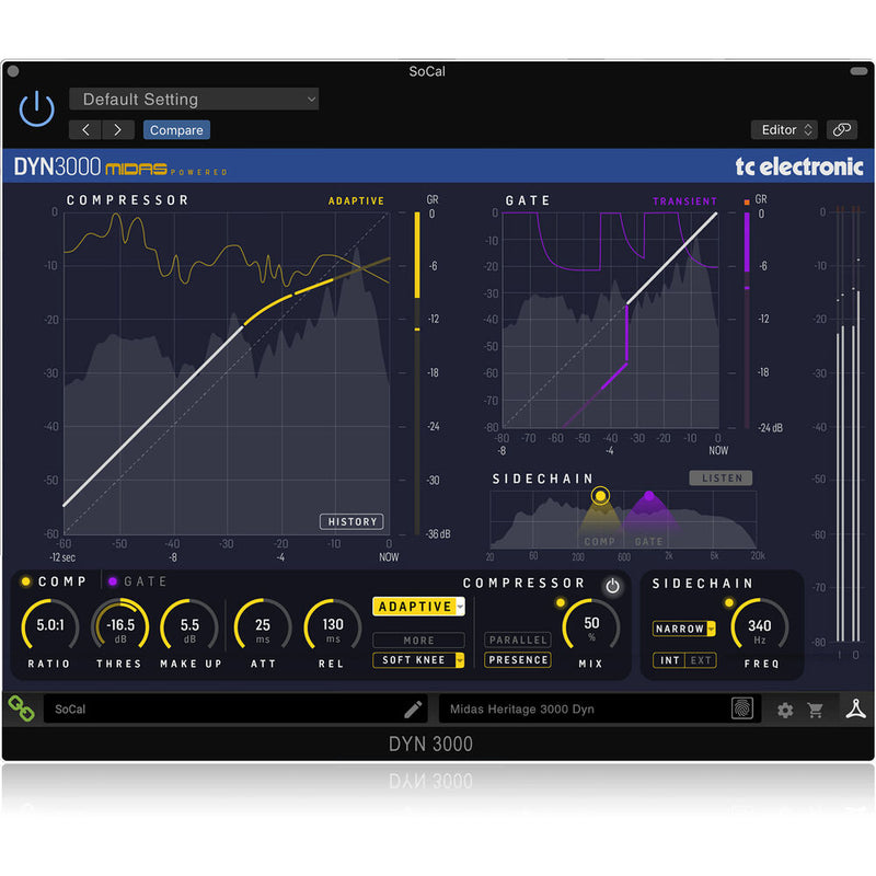 TC Electronic DYN 3000-DT Midas Channel Dynamics Plug-In with Hardware Controller