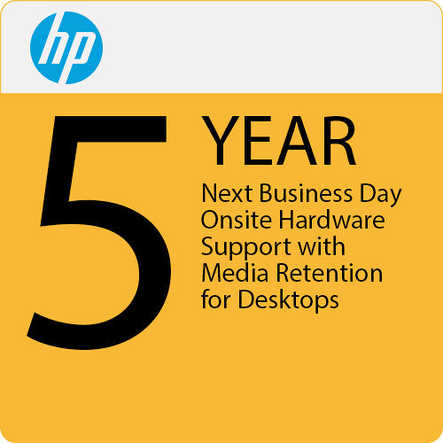 HP 5-Year Next Business Day On-Site Hardware Support with Media Retention for Desktops