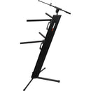 Gator Frameworks Column-Style Keyboard Stand with Mic Boom Arm and Gig Bag (Black)