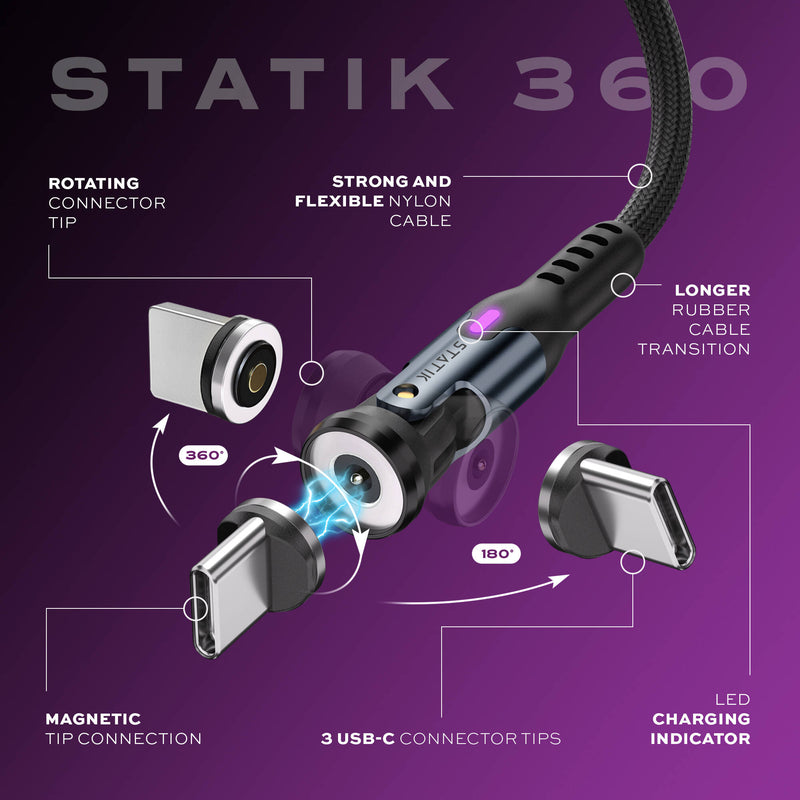 Statik 360 USB-C Magnetic Charge Cable (6.6')