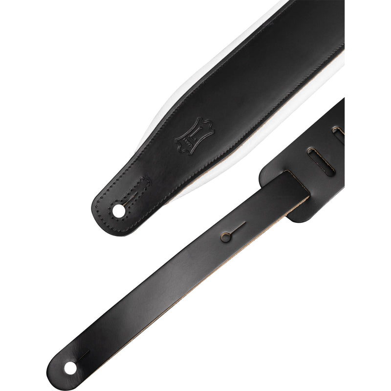 Gator Levy's Amped Leather Series Guitar Strap (Black/White)