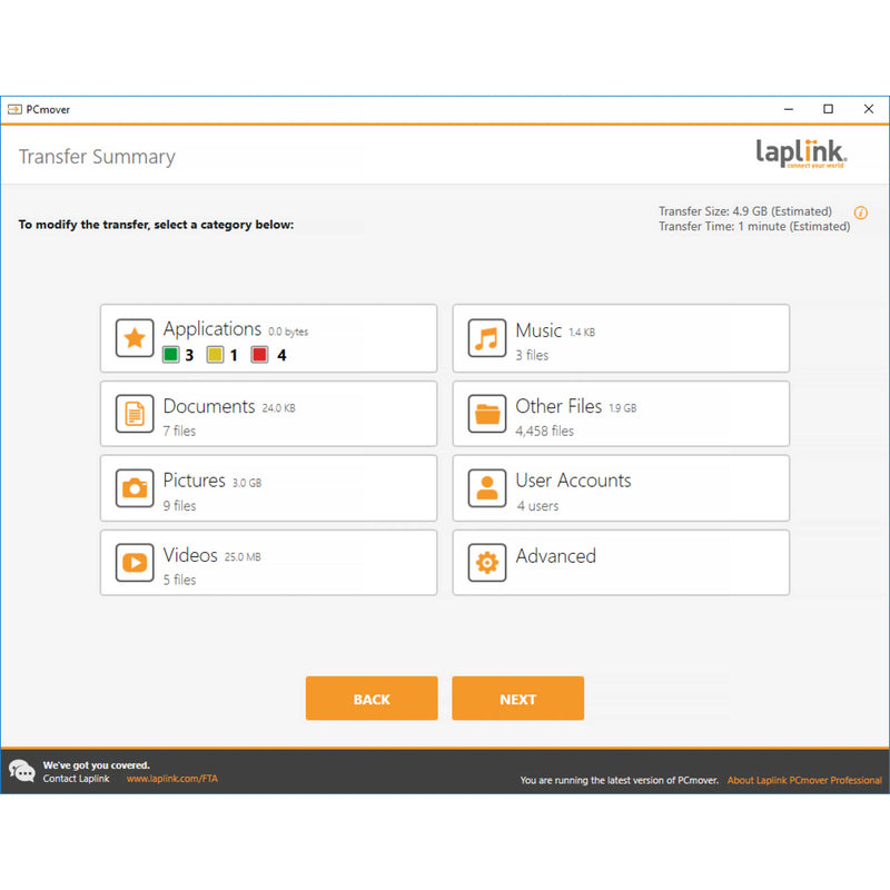 Laplink PCmover Professional 11 (2 Uses, Download)