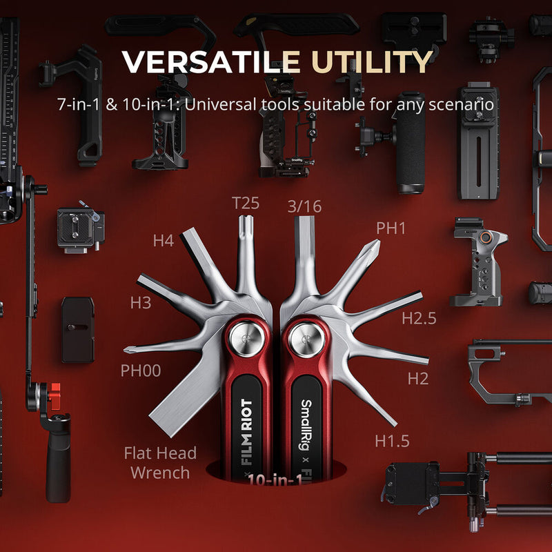 SmallRig x FILM RIOT 7-in-1 Folding Wrench Set (Red)