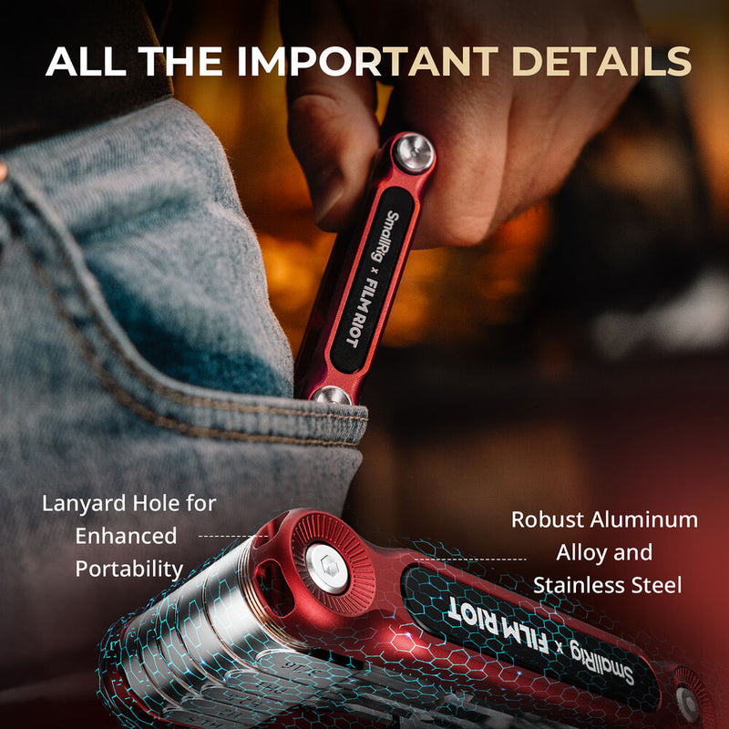 SmallRig x FILM RIOT 7-in-1 Folding Wrench Set (Red)