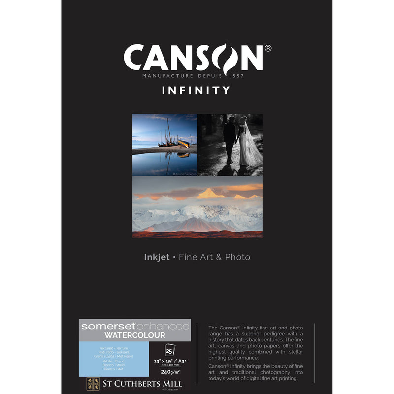 Canson Infinity Somerset Enhanced Watercolor Paper (13 x 19", 25 Sheets)