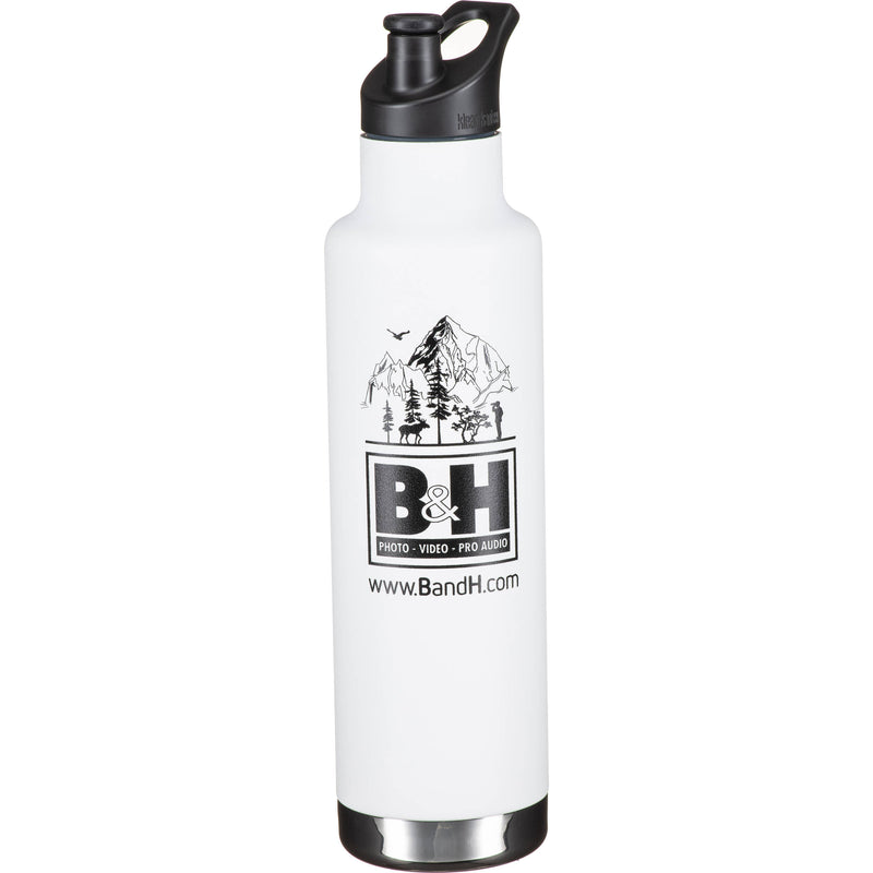 Klean Kanteen Insulated Classic Water Bottle with B&H Logo (25 oz, Matte White)