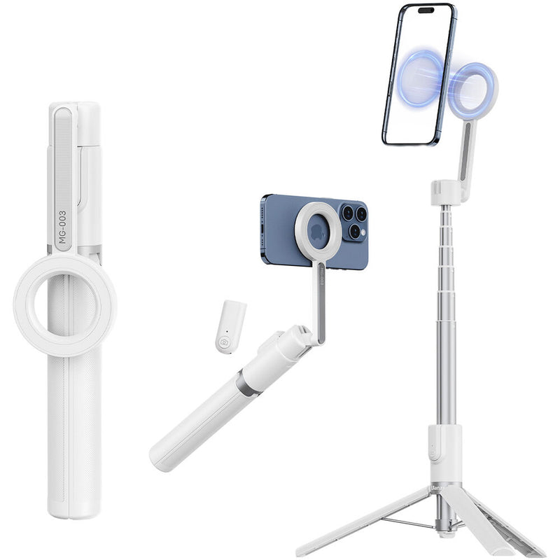 Ulanzi MG-003 Magnetic Phone Selfie Stick and Tripod (White)