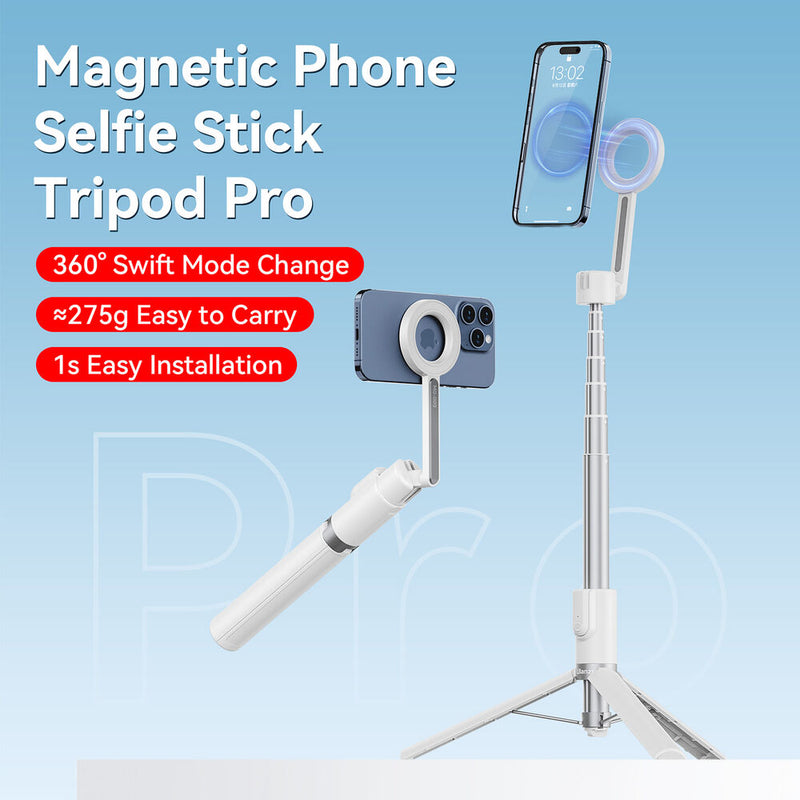 Ulanzi MG-003 Magnetic Phone Selfie Stick and Tripod (White)