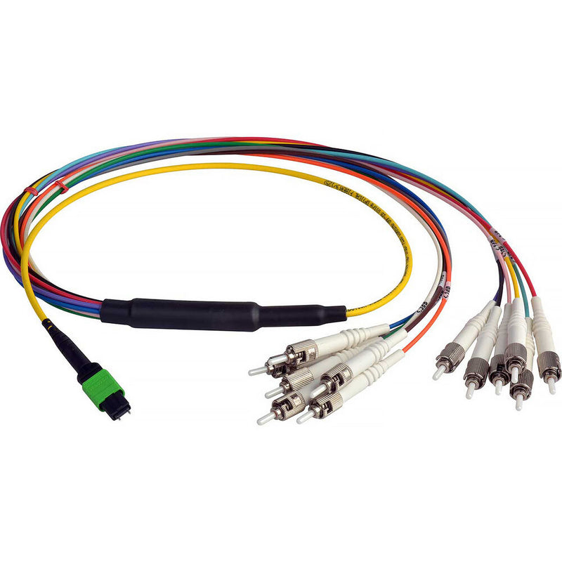 Camplex MTP Elite APC Male to 12 ST UPC External Yellow Single-Mode Fiber Breakout Cable (6')