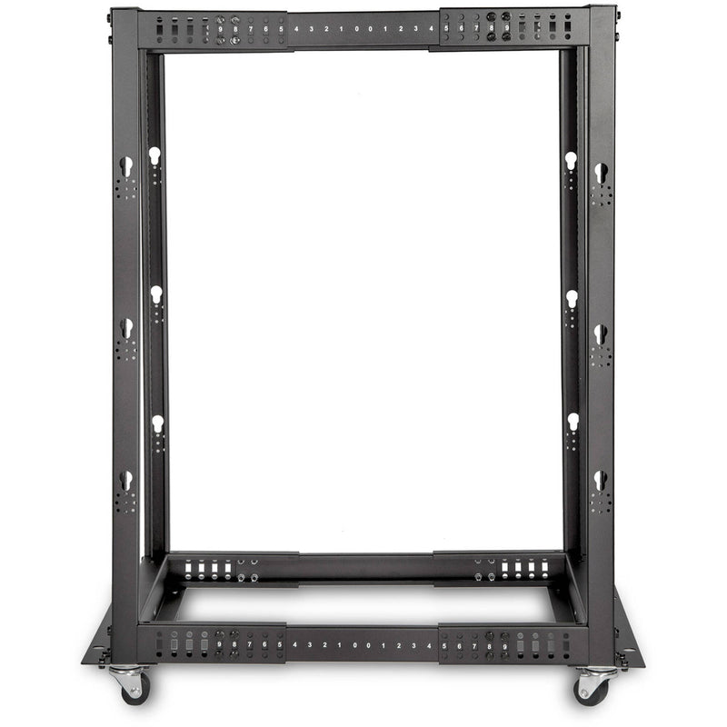 Rocstor SolidRack Open Frame 4-Post Adjustable Depth Rack (Black, 22 RU)