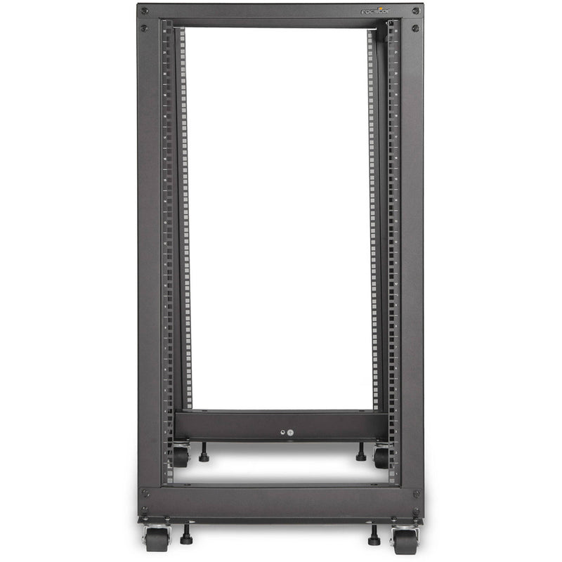 Rocstor SolidRack Open Frame 4-Post Adjustable Depth Rack (Black, 22 RU)