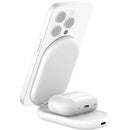 Belkin BoostCharge 15W 2-in-1 Magnetic Folding Wireless Qi2 Charging Stand (White)