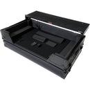 ProX LED Flight Case with Laptop Shelf, 1 RU Rackspace, and Wheels for AlphaTheta XDJ-AZ DJ Controller (All Black)