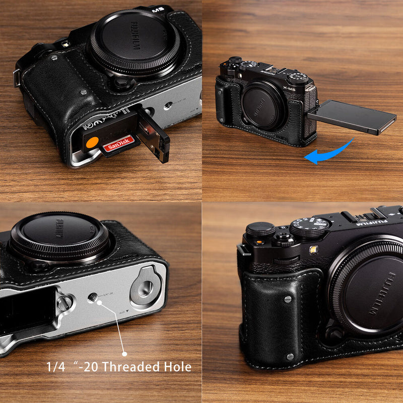 SmallRig Leather Half Case Kit for FUJIFILM X-M5 (Black)