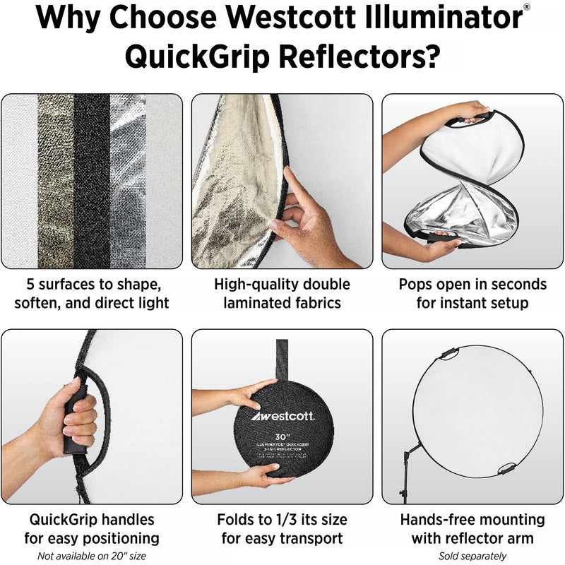 Westcott Illuminator QuickGrip 5-in-1 Reflector (40")