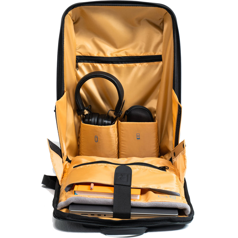 RAINSBERG Classic Backpack (Black with Yellow Lining)