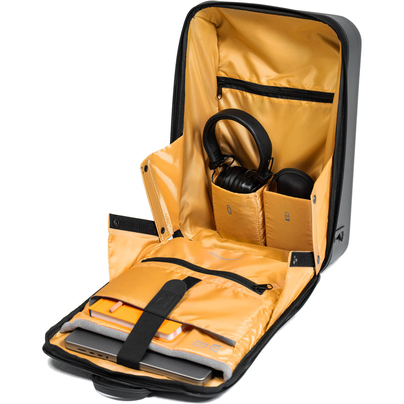 RAINSBERG Classic Backpack (Black with Yellow Lining, 22L)