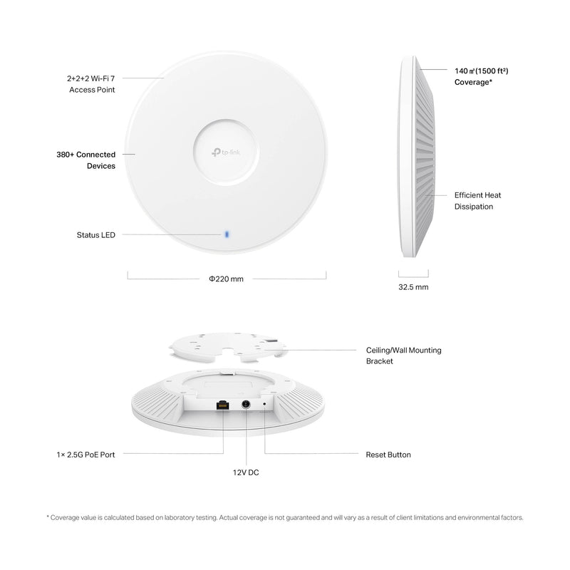 TP-Link EAP772 BE11000 Tri-Band Wi-Fi 7 Access Point