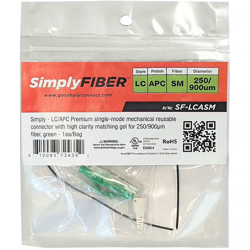 SimplyFIBER LC/APC Single-Mode Mechanical Connector (Green)