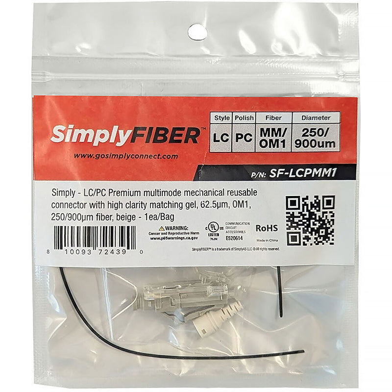 SimplyFIBER LC/PC Multi-Mode Mechanical Reusable Connector (Beige)