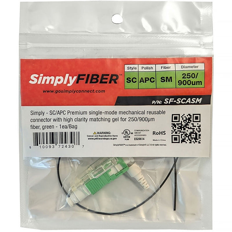 SimplyFIBER SC/APC Single-Mode Mechanical Reusable Connector (Green)