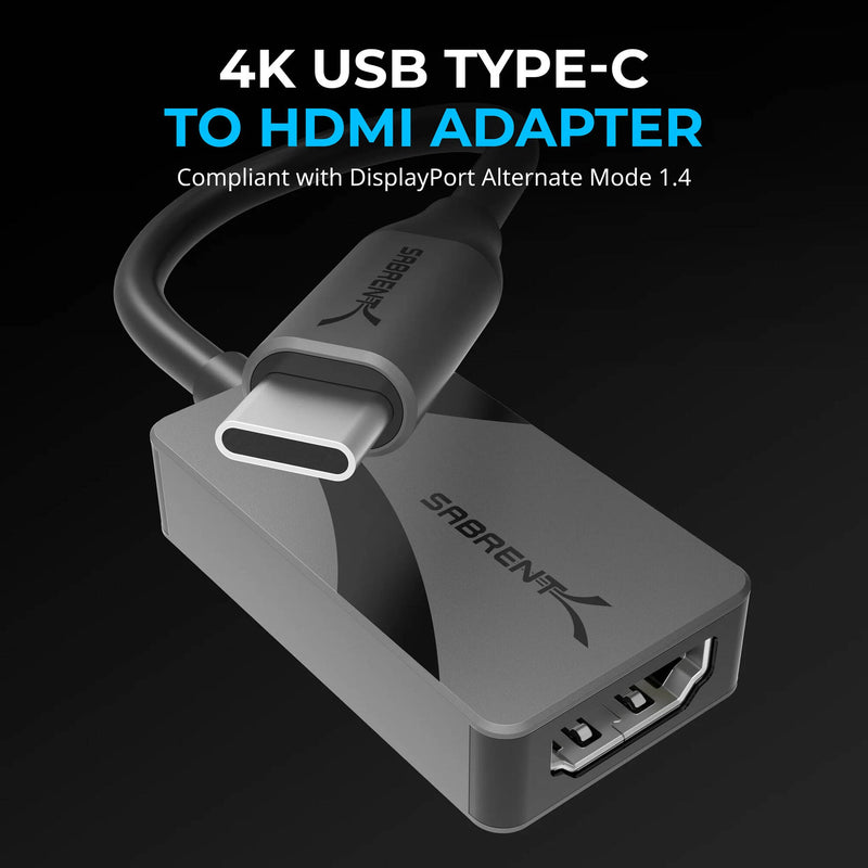 Sabrent 4K USB-C to HDMI Adapter (5.9", Dark Gray)