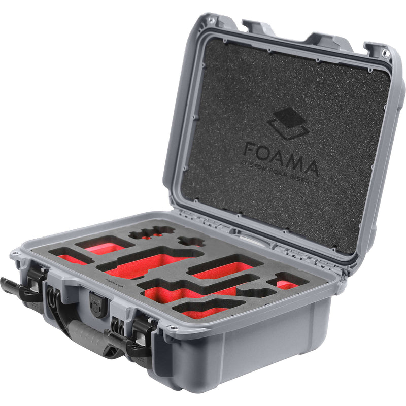 Foama Carry-On Hard Case with Foam Insert for Sony FX-3 (Silver/Red, 16L)