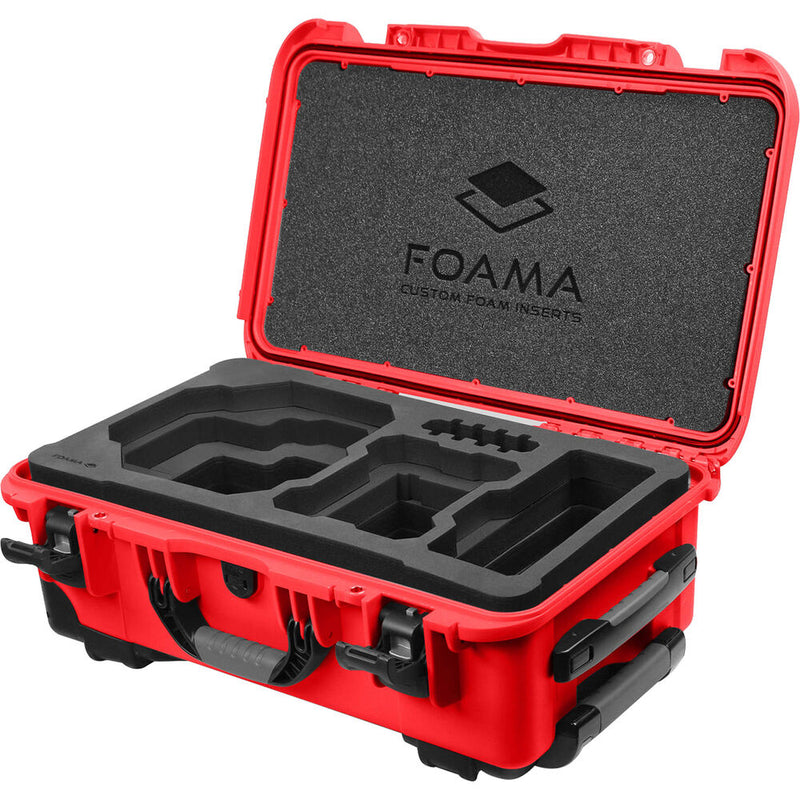 Foama Wheeled Carry-On Hard Case with Foam Insert for RED KOMODO-X (Red/Black, 28.5L)