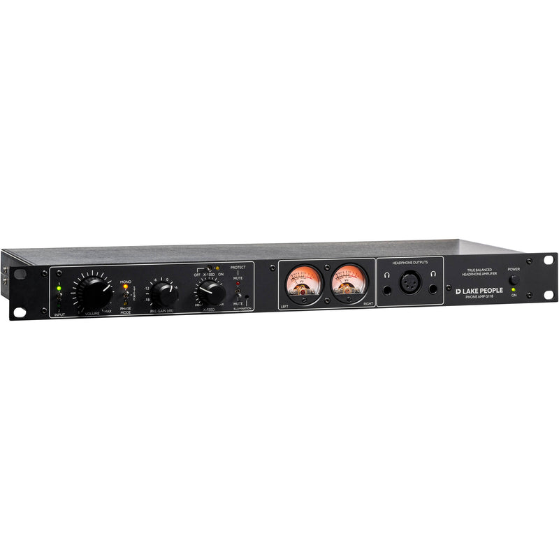 LAKE PEOPLE 2-Channel Stereo Balanced Headphone Amp -19" - 1U (Black)