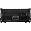 Odyssey Black Label Flight Case for AlphaTheta DDJ-GRV6 with Glide-Style Laptop Platform and Corner Wheels (All Black, 1 RU)