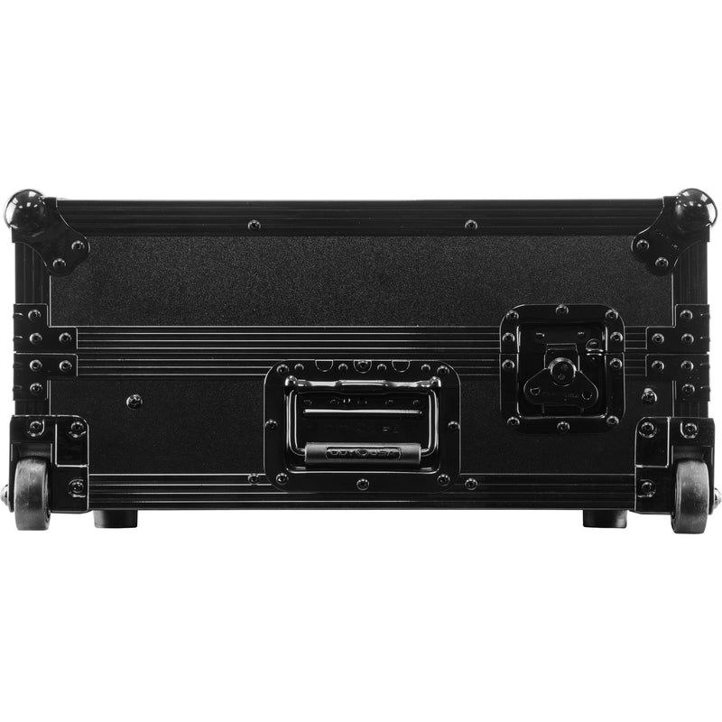 Odyssey Black Label Flight Case for AlphaTheta DDJ-GRV6 with Glide-Style Laptop Platform and Corner Wheels (All Black, 1 RU)