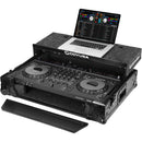 Odyssey Black Label Flight Case for AlphaTheta DDJ-GRV6 with Glide-Style Laptop Platform and Corner Wheels (All Black, 1 RU)