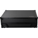 Odyssey Black Label Flight Case for AlphaTheta DDJ-GRV6 with Glide-Style Laptop Platform and Roller Wheels (All Black, 1 RU)