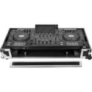 Odyssey LED Flight Effects Case for AlphaTheta XDJ-AZ with Clear Lid and Corner Wheels (Silver & Black, 1 RU)